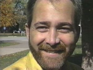 Robb sits outside of Davenport West High School in late October, 1995.